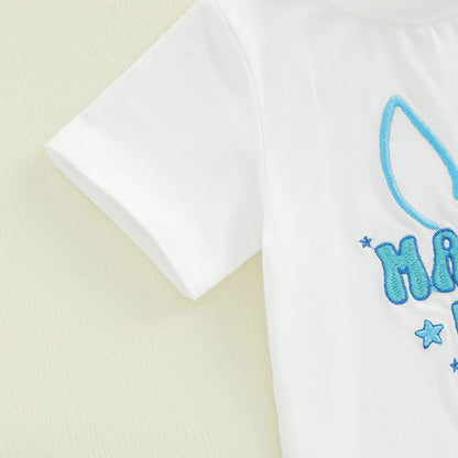 Boy's 2-Piece Embroidered "Mama's Boy" & Easter Bunny T-Shirt & Shorts Sets