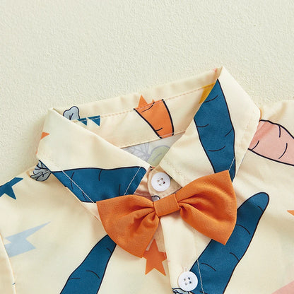 Boy's Easter Bow-Tie Button-Up Shirt & Shorts Sets