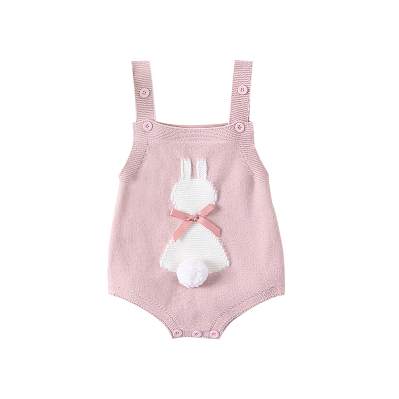 Girl's Easter Bunny Fluffy Tail Rompers