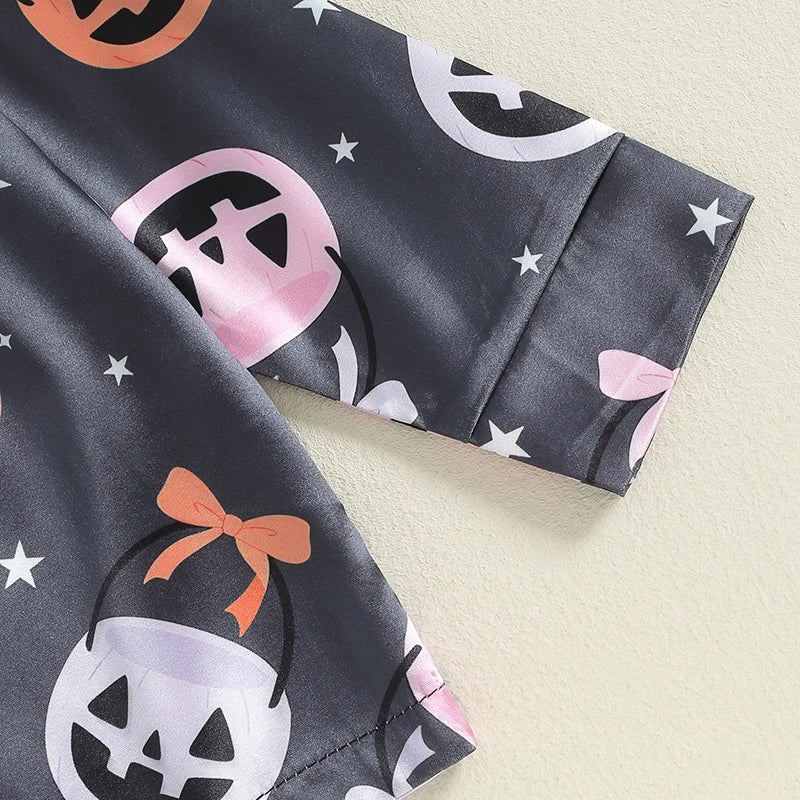 Halloween Pajamas! Girl’s Long Sleeve Pumpkin Tops