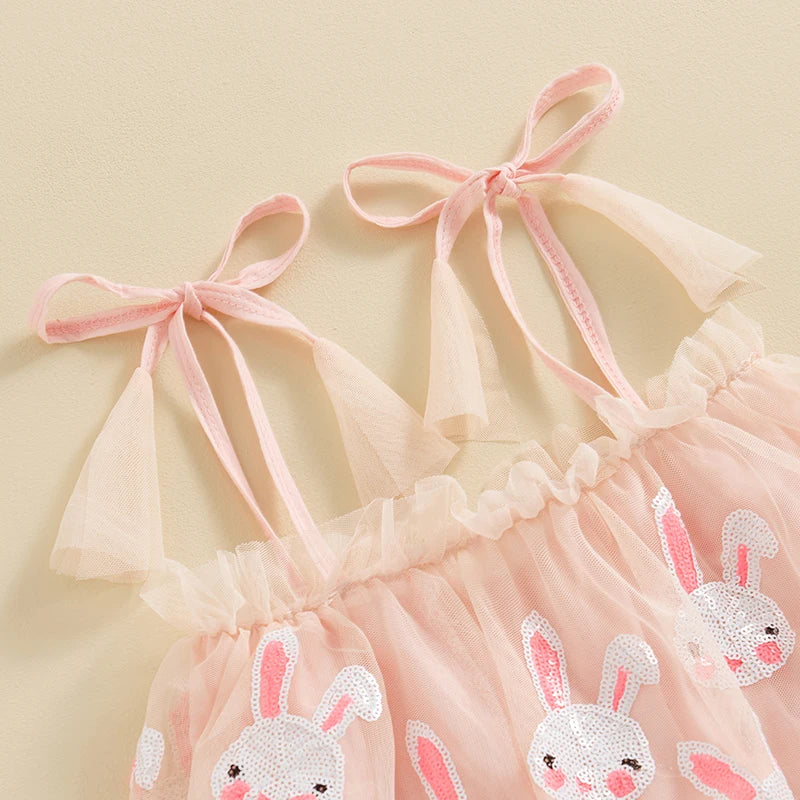 Girl's Tulle Sequin Easter Bunny Dresses