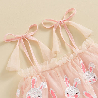 Girl's Tulle Sequin Easter Bunny Dresses