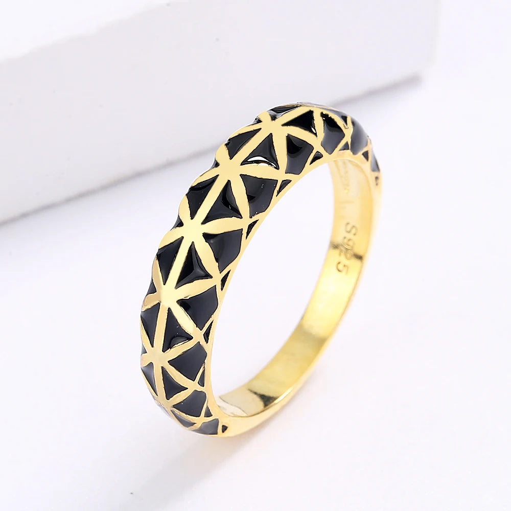 Classic Rings Black & Gold Style Rings Geometric Rings