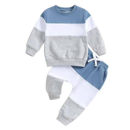 2-Piece Fall Outfits! Boy’s Long Sleeve Onesies & Pants Sets