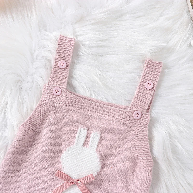 Girl's Easter Bunny Fluffy Tail Rompers