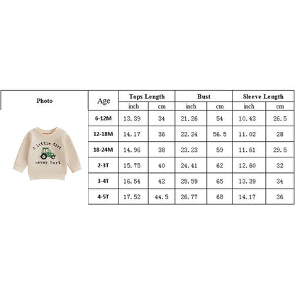 Boy's "A Little Dirt Never Hurt" Tractor Sweatshirts