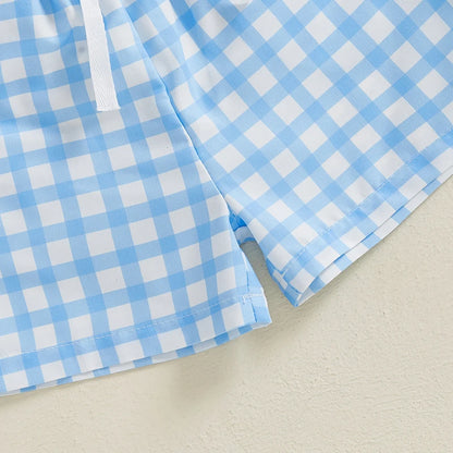 Boy's 2-Piece Easter "Lil Bunny" T-Shirt & Plaid Shorts Sets