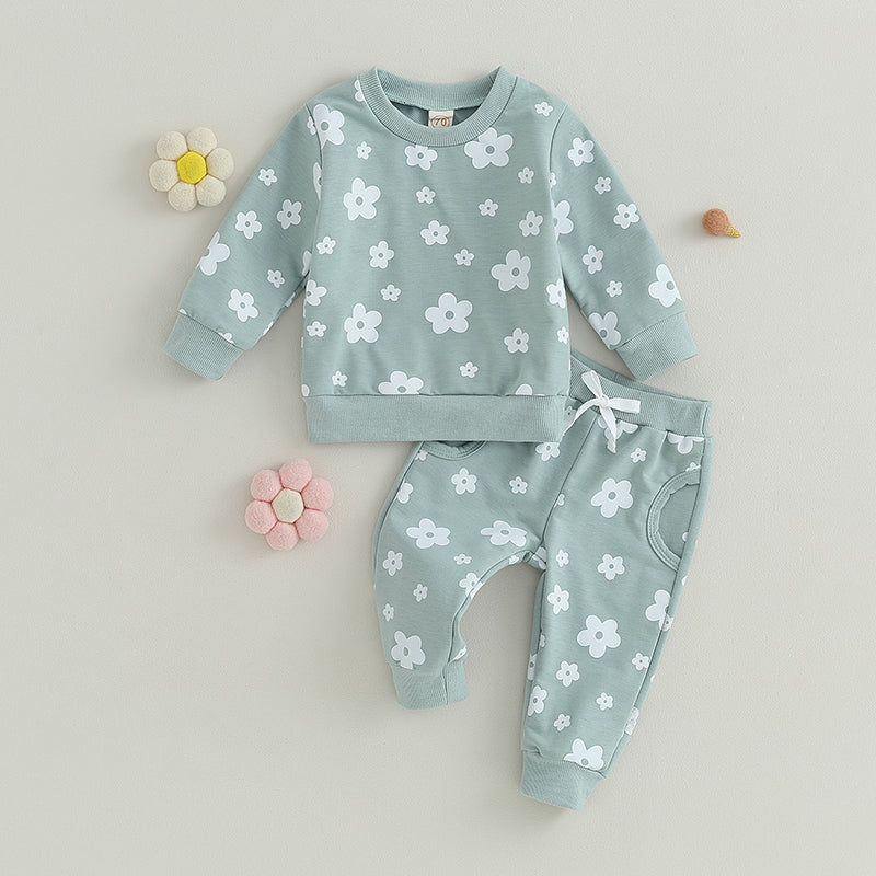 2-Piece Fall Outfits! Girl’s & Boy’s Long Sleeve Flower, Hoodies & Pants Sets