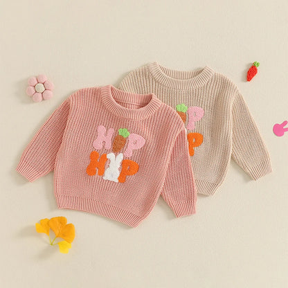 Girl's Easter Bunny, Carrot Sweaters