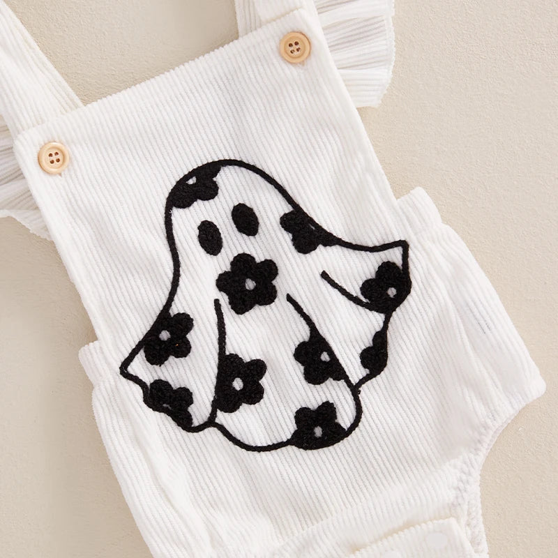 2-Piece Halloween Outfits! Girl’s Ghost, Flower Rompers & Headband Sets