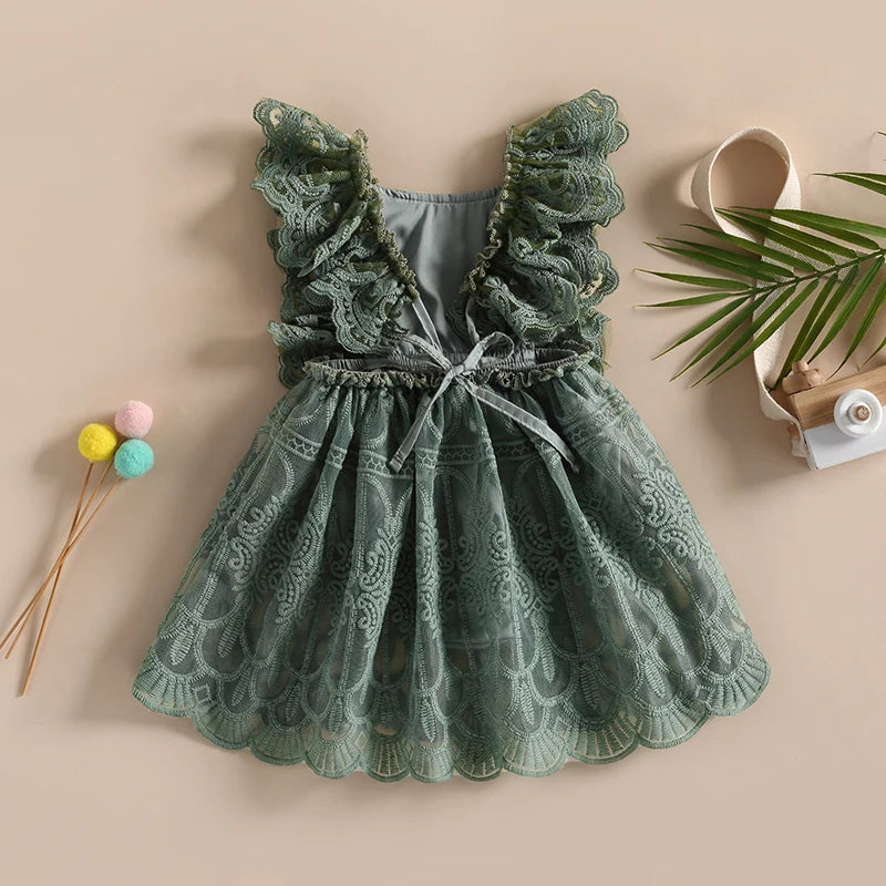 Girl's Sleeveless Ruffled Tulle Easter Dresses