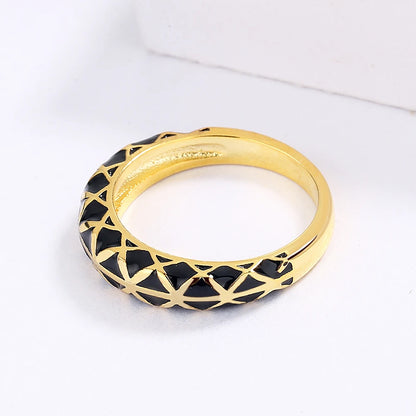 Classic Rings Black & Gold Style Rings Geometric Rings