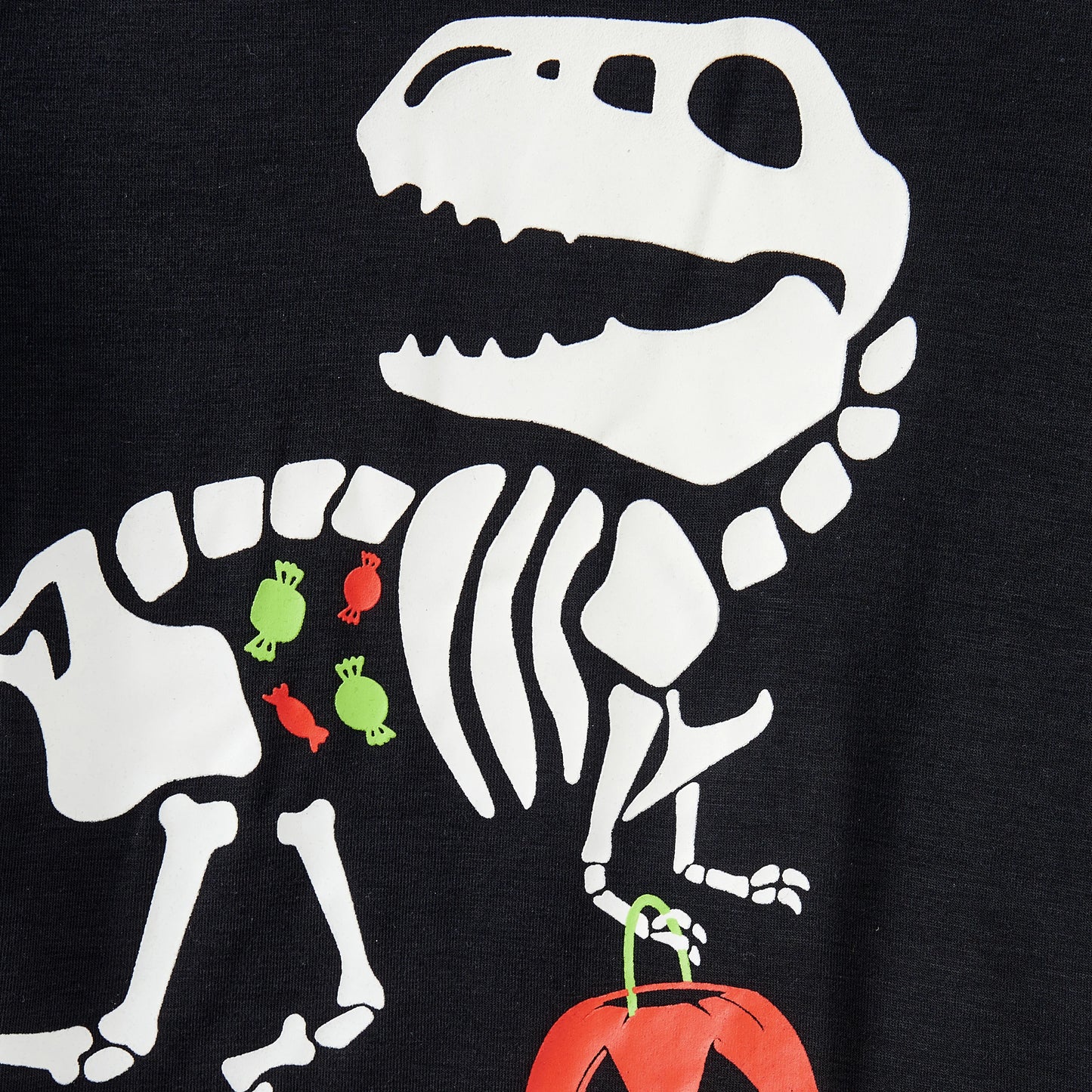 Family Matching! Glow in the Dark Dinosaur Skeleton Halloween Pumpkin Pajamas