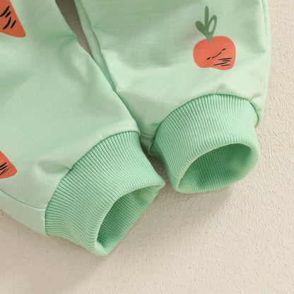 Boy's & Girl's 2-Piece Easter Carrot Sweatshirt & SweatpantsSets