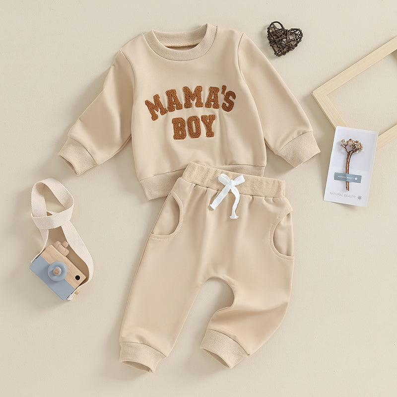 2-Piece Fall / Winter Outfits! Boy's "Mama's Boy" Sweatshirt & Pants Sets