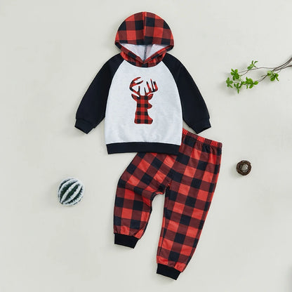 2-Piece Fall Outfits! Boy’s Long Sleeve Hooded Sweatshirts & Pants Sets