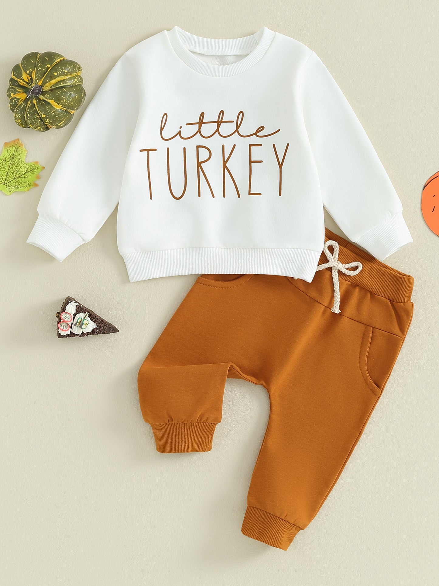 2-piece Thanksgiving Sets! *Little Turkey* Boy's & Girl's Fall Sweatshirts & Sweatpants Outfits