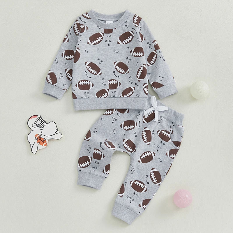 2-piece Fall Sets! Boy's Football Sweatshirts & Sweatpants