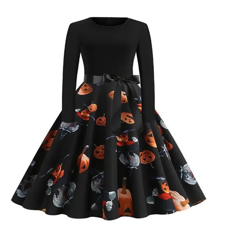 Halloween Dresses! Long Sleeve Pumpkin Party Dress