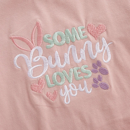 Girl's Embroidered Easter Bunny Onesies