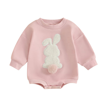 Girl's & Boy's Embroidered Easter Bunny Romper Sweatshirts