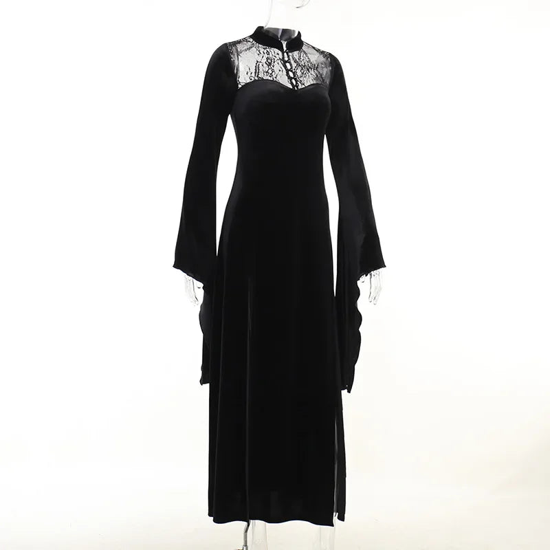 Halloween Dresses! Gothic Lace Bell Sleeve Vampire Dress