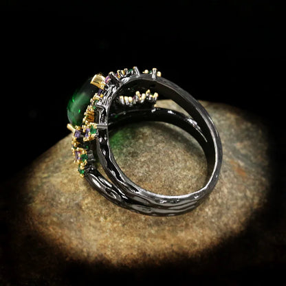 Drop Emerald Rings Micro Purple Zircon Rings