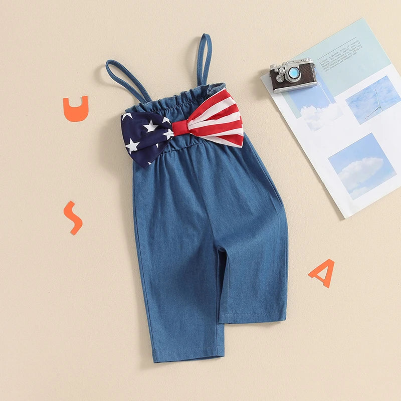 Girl's 4th of July Overall Jumpsuits