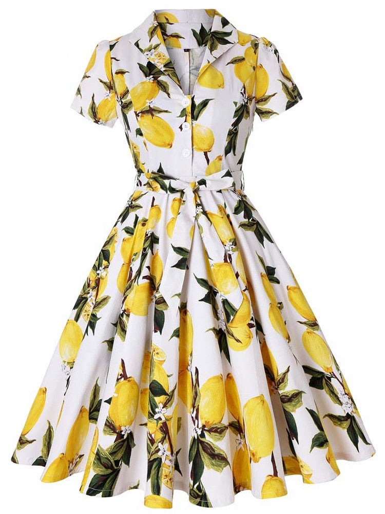 Vintage Floral Midi Party Dress