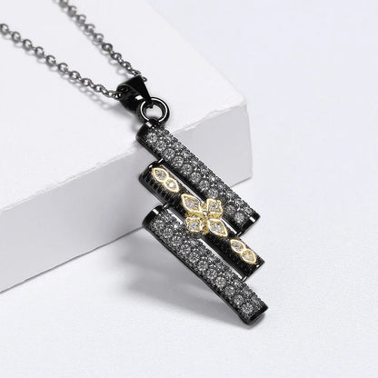 Geometric Necklace Black & Gold Style Banquet Necklace