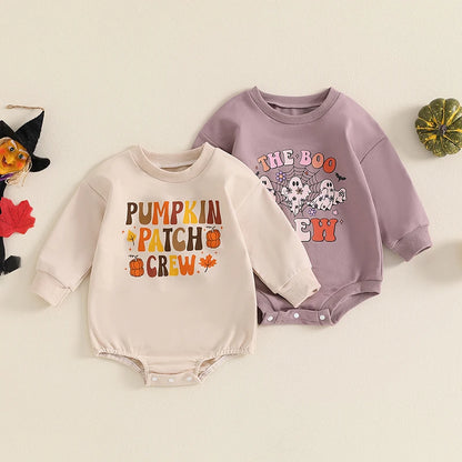 Girl's & Boy's Halloween *Boo Crew* and *Pumpkin Patch Crew* Sweatshirt Onesies