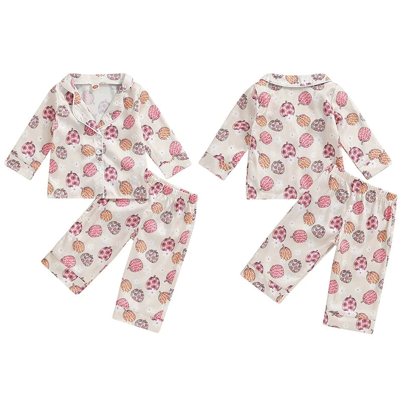 Halloween Pajamas! Girl’s Pumpkin Long Sleeve Tops & Pants Sets