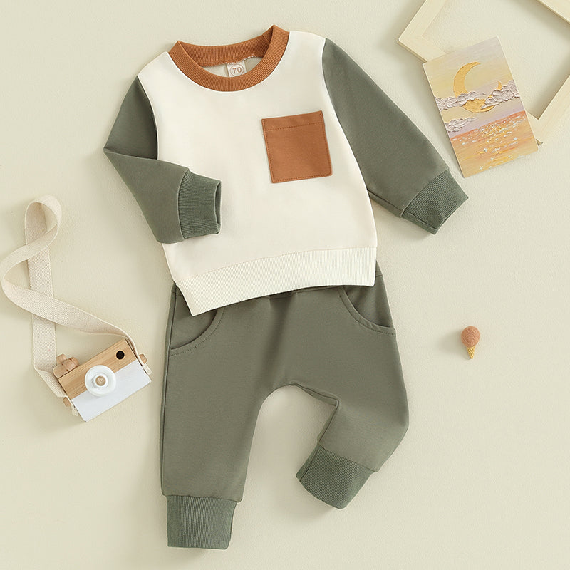 2-Piece Fall Outfits! Boy’s Long Sleeve Sweatshirt & Pants Sets