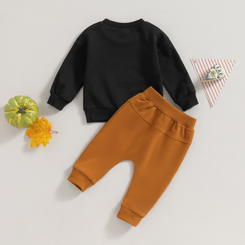 2-Piece Thanksgiving Outfits! Boy's "Mr. Steal Your Pie" Fall Sweatshirt & Pants Sets