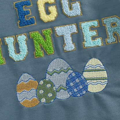 Boy's Easter Shorts Embroidered Eggs T-shirt & Shorts