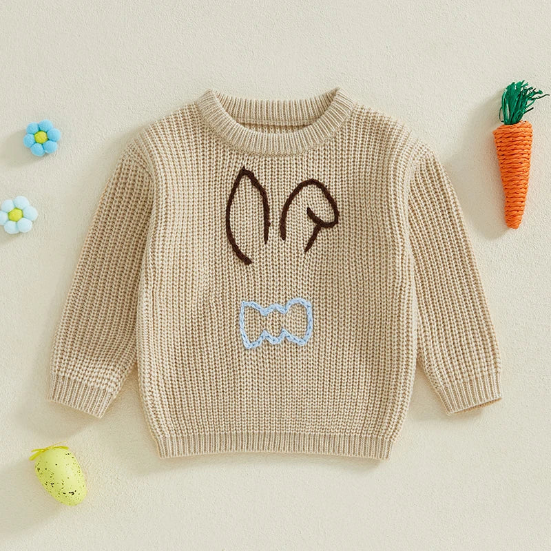 Boy's & Girl's Embroidered Knit Easter Bunny Sweaters