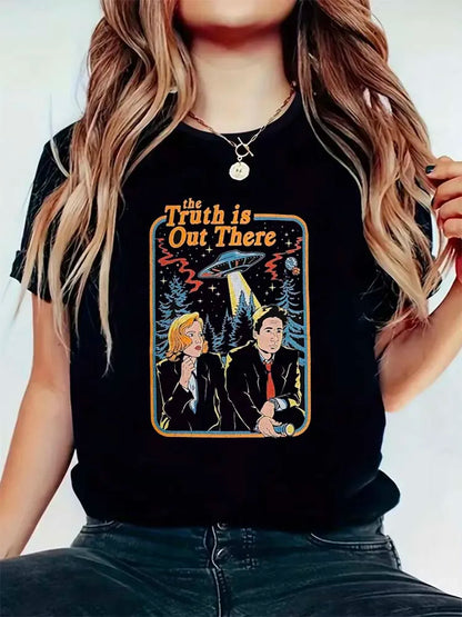 Vintage Tees! The Truth is Out There Womens Graphic Print T-Shirts