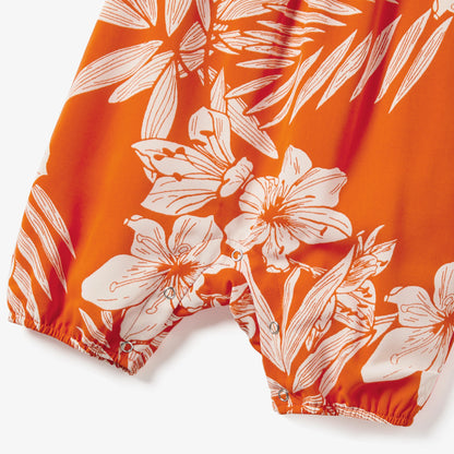 Family Matching! Orange Button-Up Hawaiian Style Shirts, Dresses & Rompers