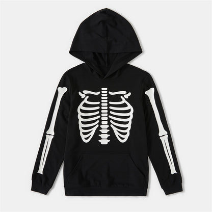 Family Matching! Glow In The Dark Halloween Skeleton Hoodies