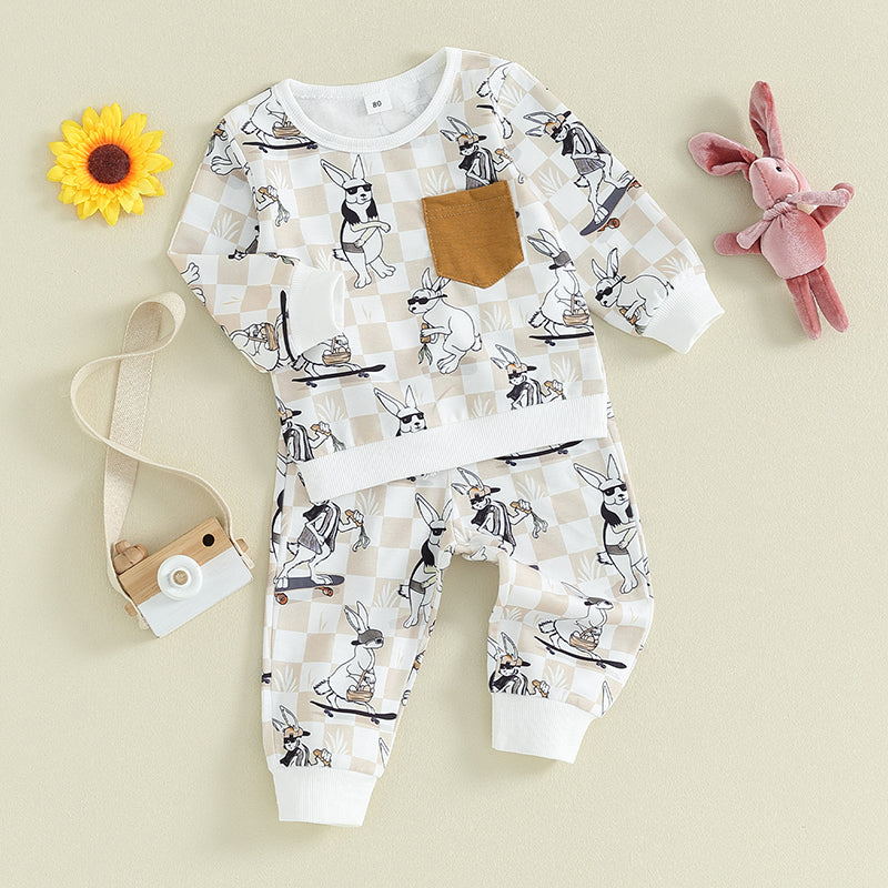 2-piece Fall Sets! Boy's & Girl's Bunny Sweatshirts & Sweatpants