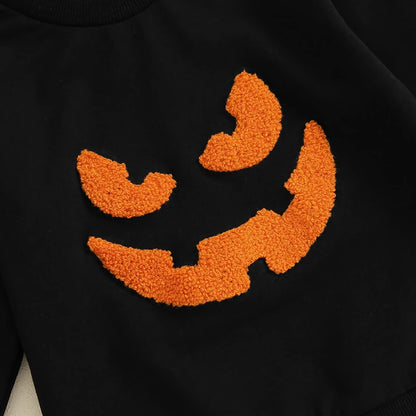 Boy's & Girl's Embroidered Halloween Pumpkin Sweatshirts