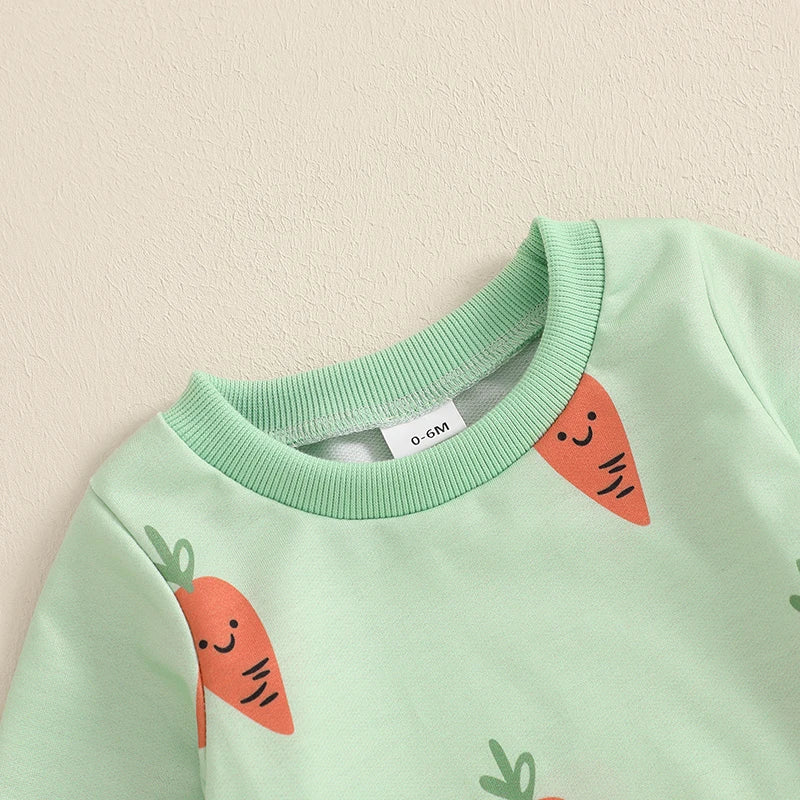 Boy's & Girl's 2-Piece Easter Carrot Sweatshirt & SweatpantsSets