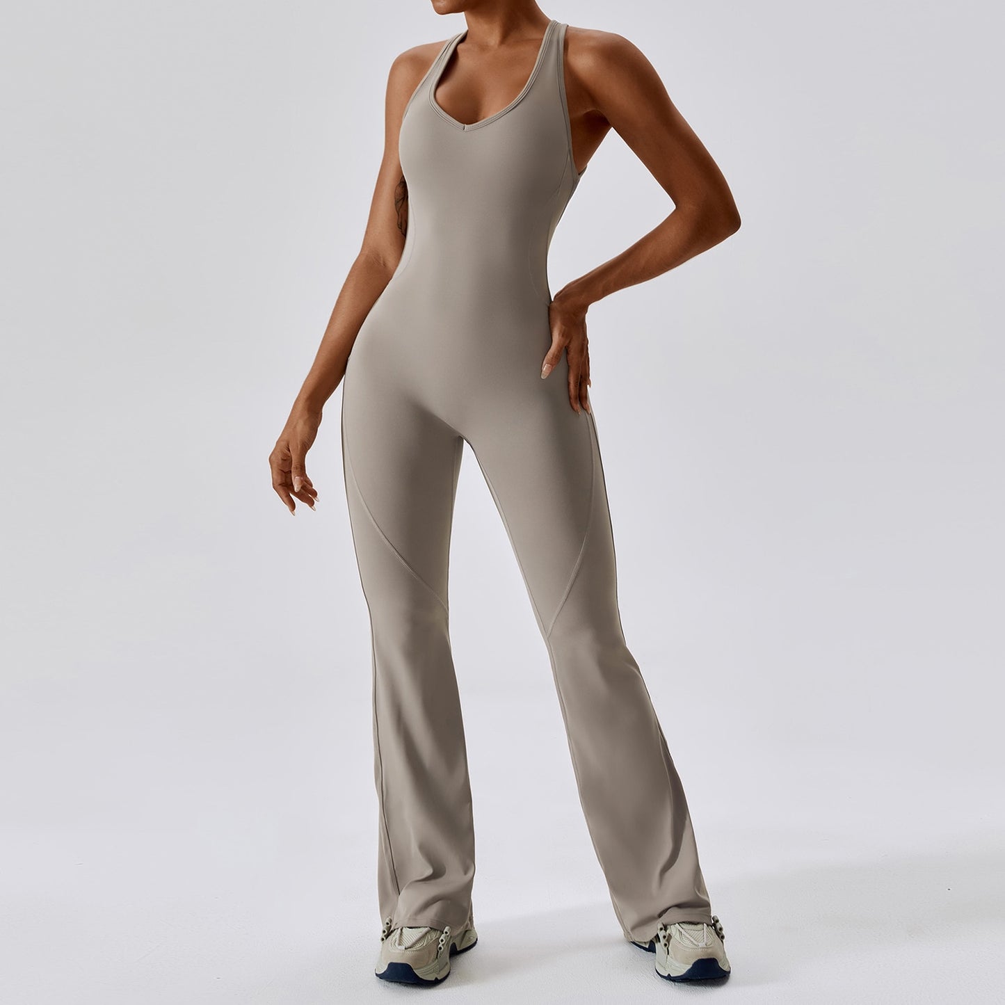 Women's Athletics One-Piece Fitness Flare Leg Bodysuits