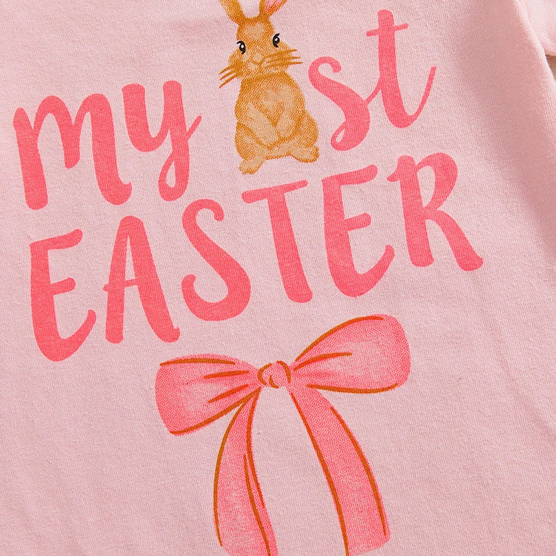 Girl's 3-Piece "My 1st Easter" Onesie, Ruffled Skirt & Bow Headband Sets