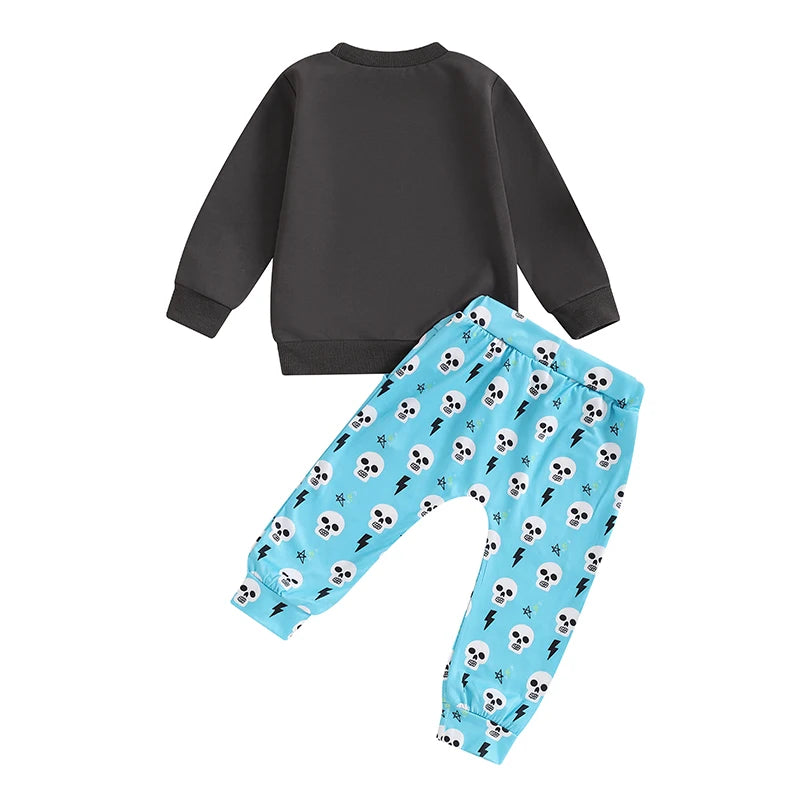 2-Piece Halloween Outfits! Boy’s Long Sleeve Sweatshirt & Pants Sets