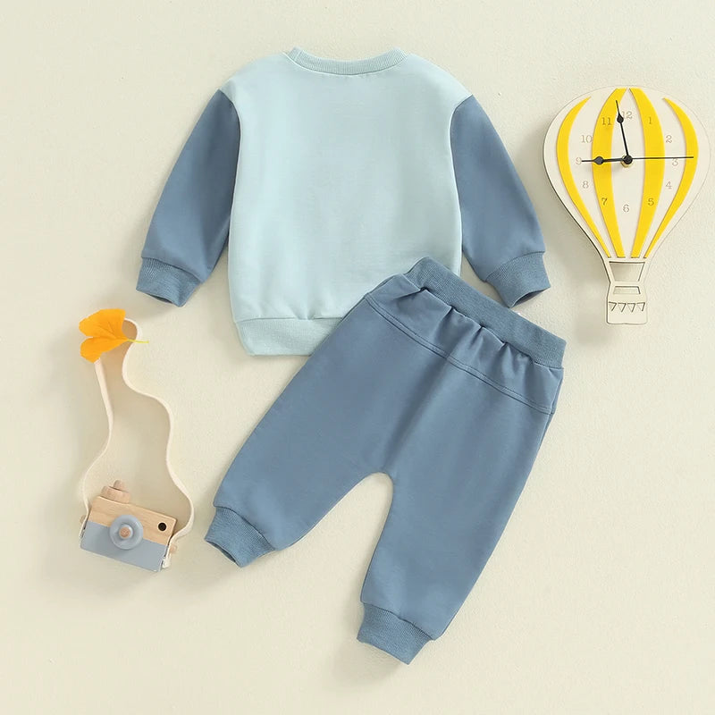 2-Piece Fall Outfits! Boy’s Long Sleeve Sweatshirt & Pants Sets