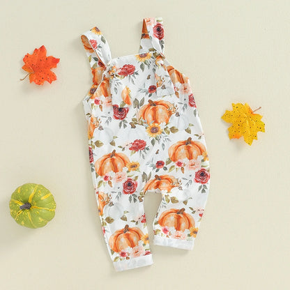 Halloween Outfits! Girl's & Boy's Ghost Pumpkin Bib Rompers