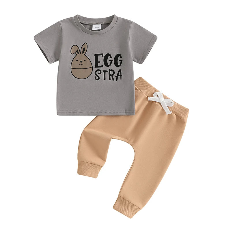 Boy's Easter Bunny T-shirt Pants Sets