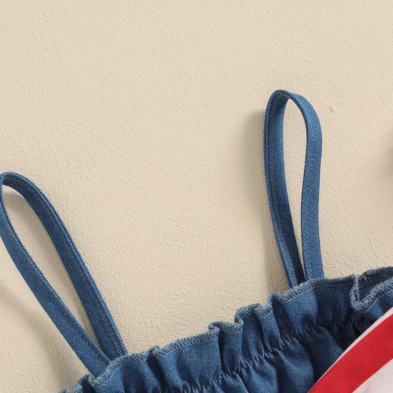 Girl's 4th of July Overall Jumpsuits