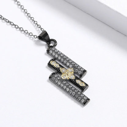 Geometric Necklace Black & Gold Style Banquet Necklace